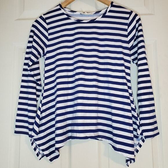 Btween 12 navy blue and white striped long sleeve tee - Picture 1 of 4